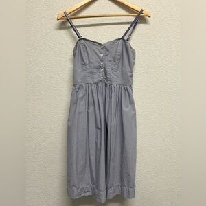 American Eagle Striped Dress Button-Front Smocked 8